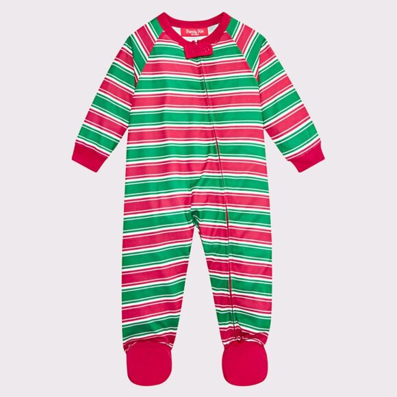 Crushed It Stripe Footed Infants Holiday's PJ - Picture 1 of 1
